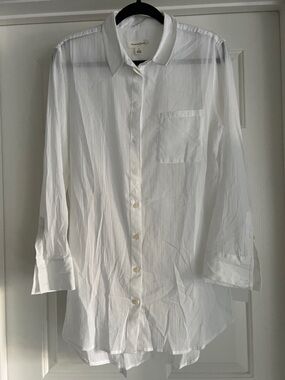 Treasure & Bond White Long-Sleeve Button-Up Shirt - NWT - Size M